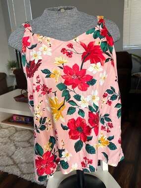 NWT Old Navy XXL Pink Floral Sleeveless Cami Tank Top